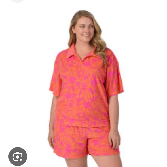 Cuddl Duds | Intimates & Sleepwear | Vibrant Orange And Pink Floral Pj ...